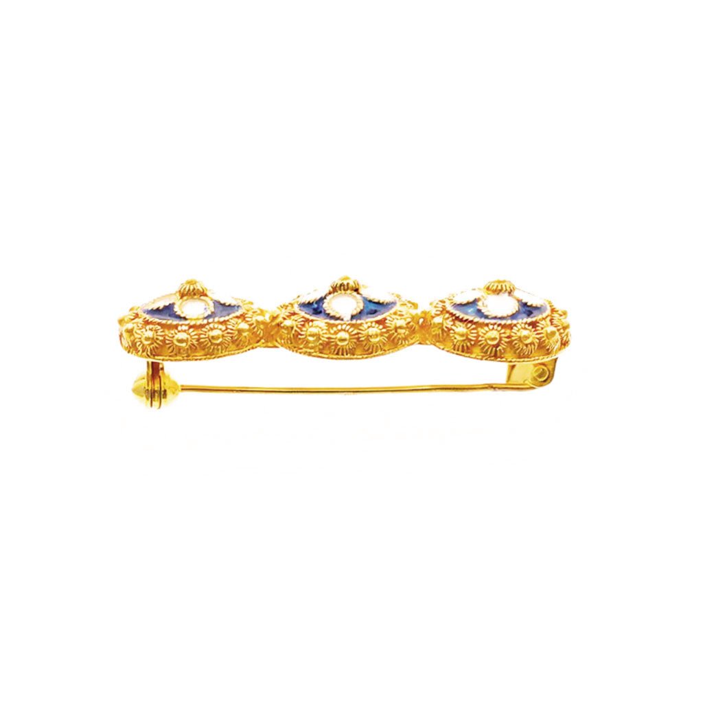 Pin de flores de caracol en oro de 19 kl - Gold Store Premium