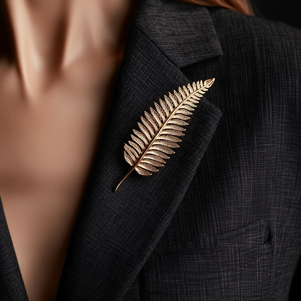 Alfinete Folha Filigrana em Ouro 19kl - Loja do Ouro