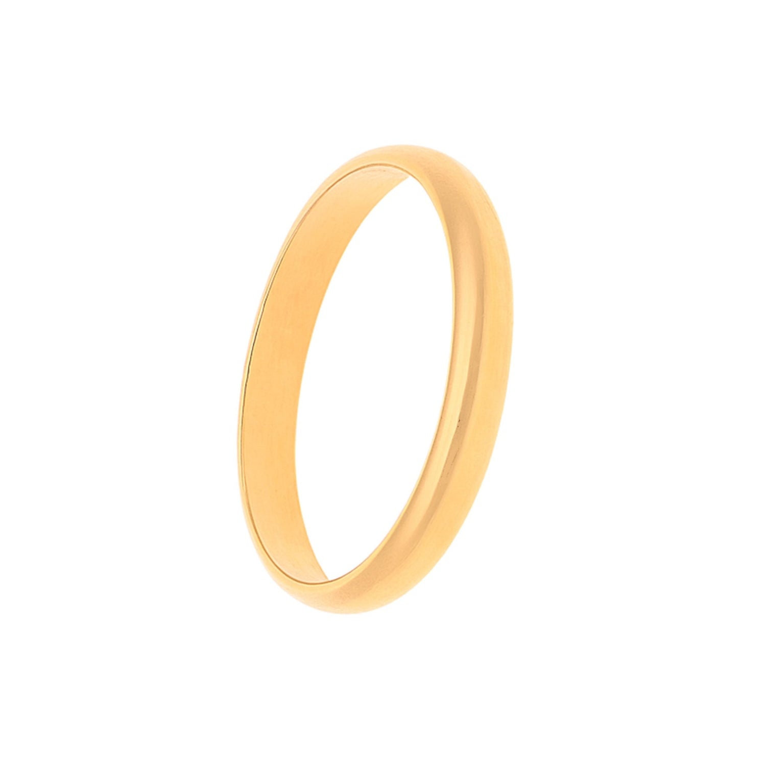 Aliança Meia Cana Amendoada em Ouro 19kl - 2.5mm (T11) - Loja do Ouro