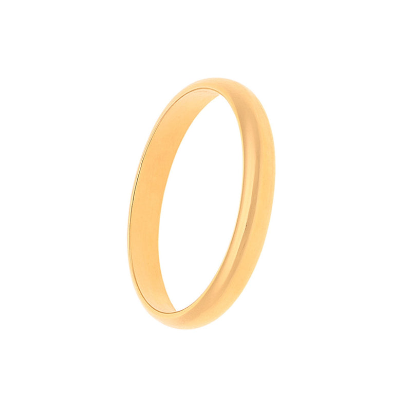 Aliança Meia Cana Amendoada em Ouro 19kl - 2.5mm (T11) - Loja do Ouro