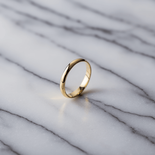 Aliança Meia Cana Amendoada em Ouro 19kl - 3mm (T30) - Loja do Ouro