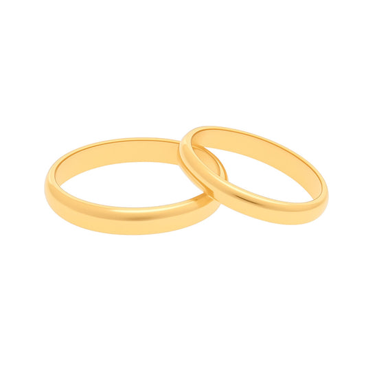 Aliança Meia Cana em Ouro 19kl - 3.5mm - Loja do Ouro