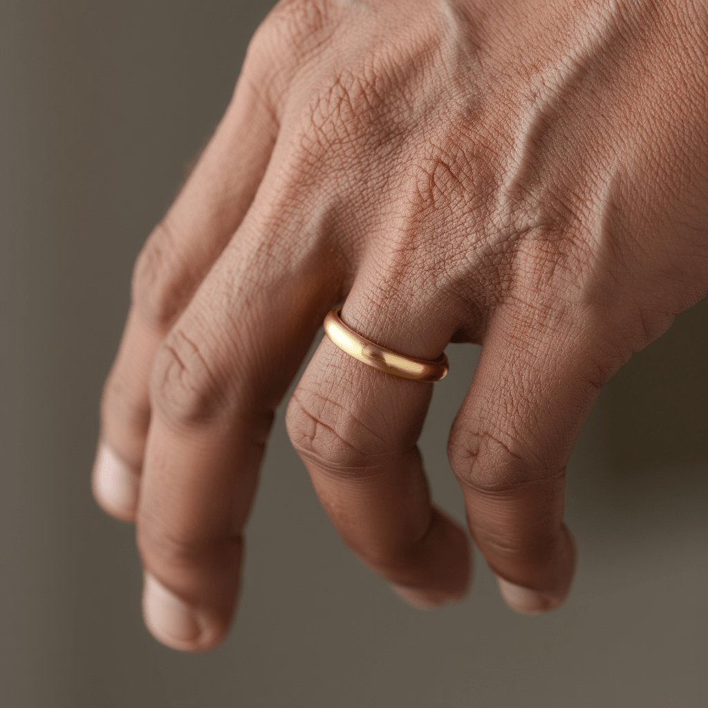 Aliança Meia Cana em Ouro 19kl - 3.5mm - Loja do Ouro