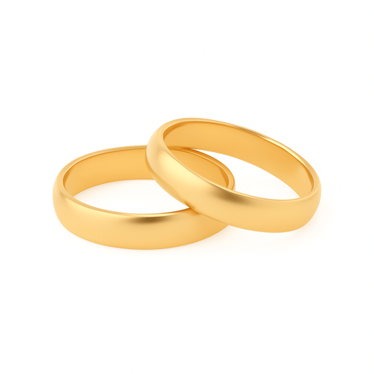 Aliança Meia Cana em Ouro 19kl - 4.5mm - Loja do Ouro