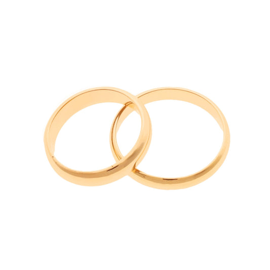 Aliança Meia Cana em Ouro 19kl - 4mm - Loja do Ouro