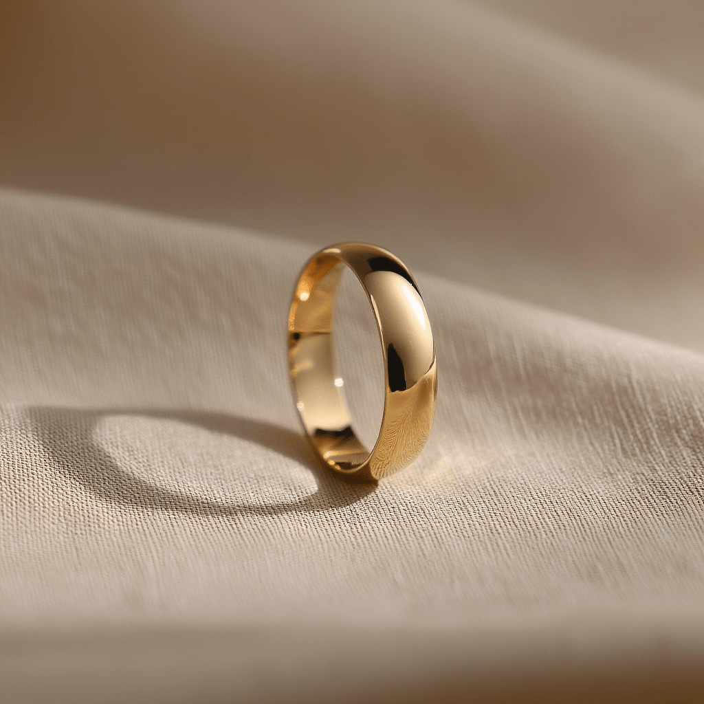 Aliança Meia Cana em Ouro 19kl - 5mm - Loja do Ouro