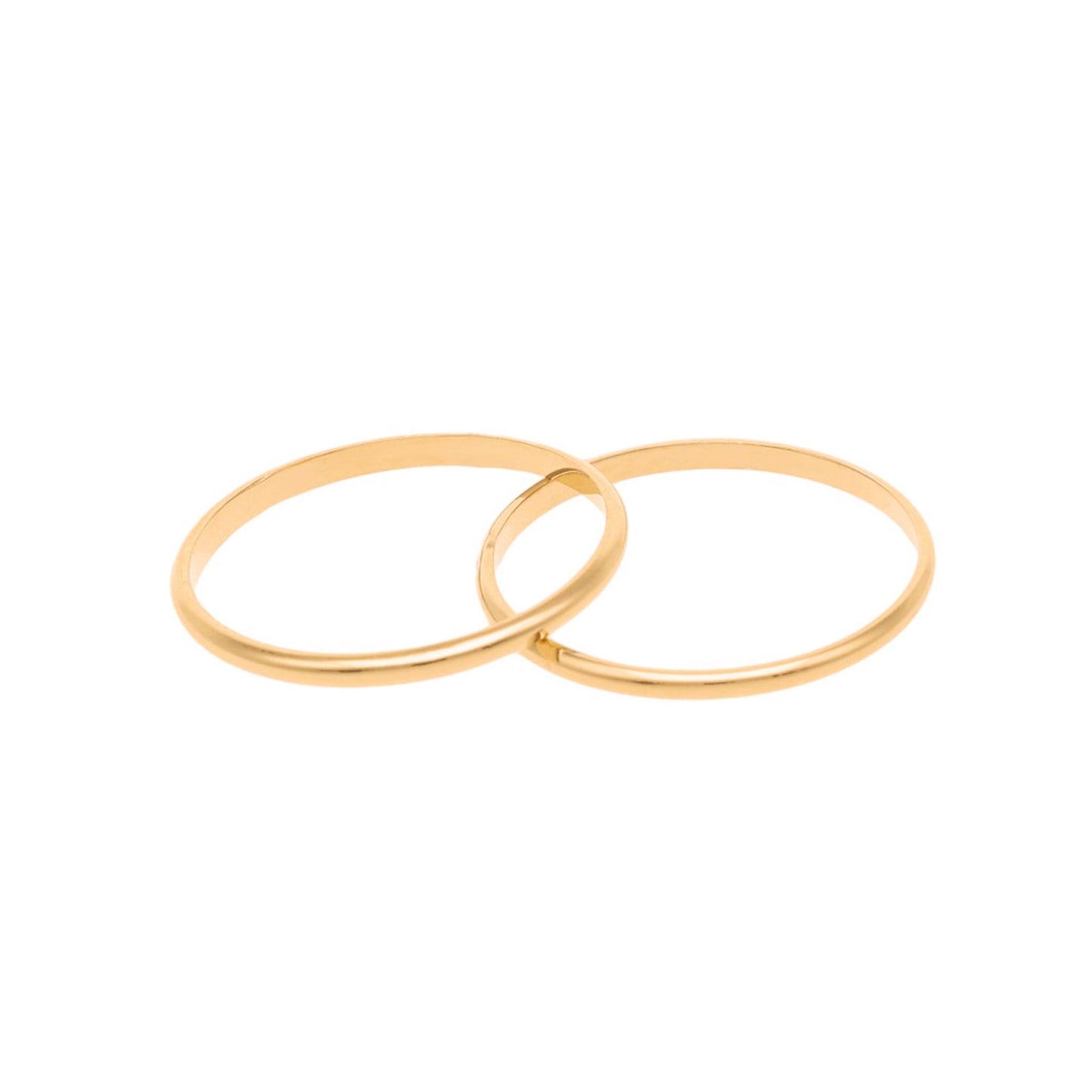 Aliança Meia Cana Fina em Ouro 19kl - 2.5mm - Loja do Ouro