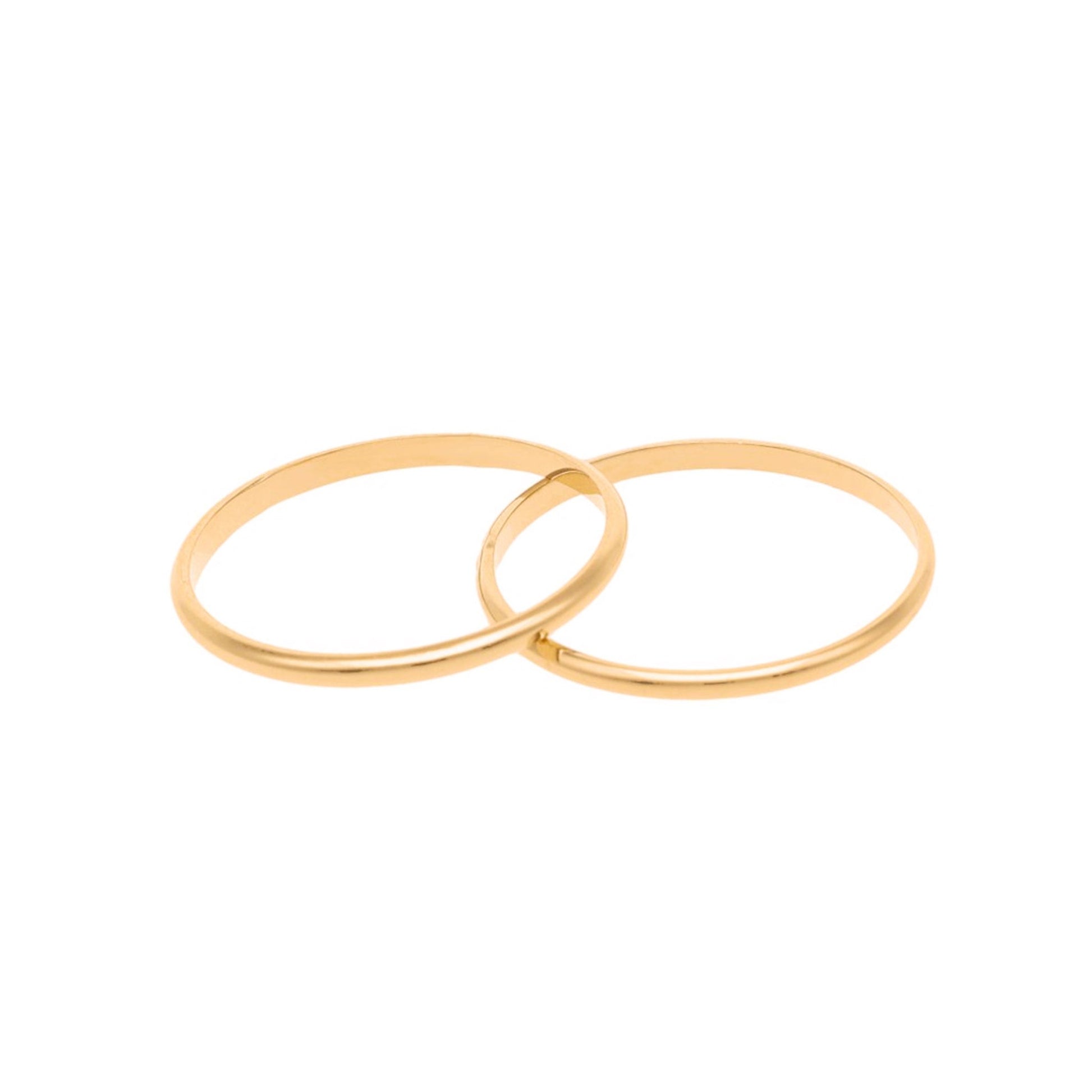 Aliança Meia Cana Fina em Ouro 19kl - 2.5mm - Loja do Ouro