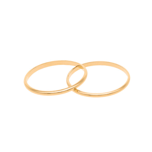 Aliança Meia Cana Fina em Ouro 19kl - 2.5mm - Loja do Ouro
