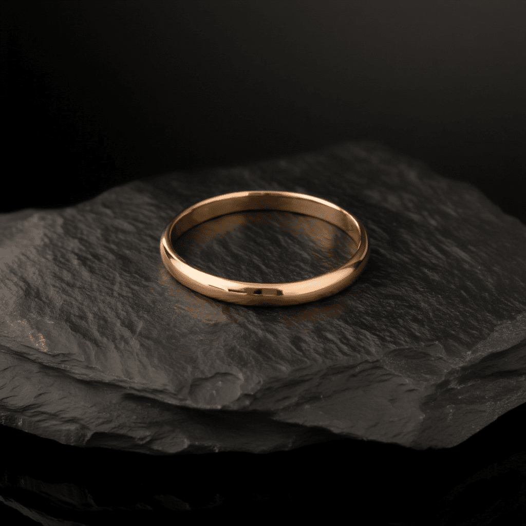 Aliança Meia Cana Fina em Ouro 19kl - 2.5mm - Loja do Ouro