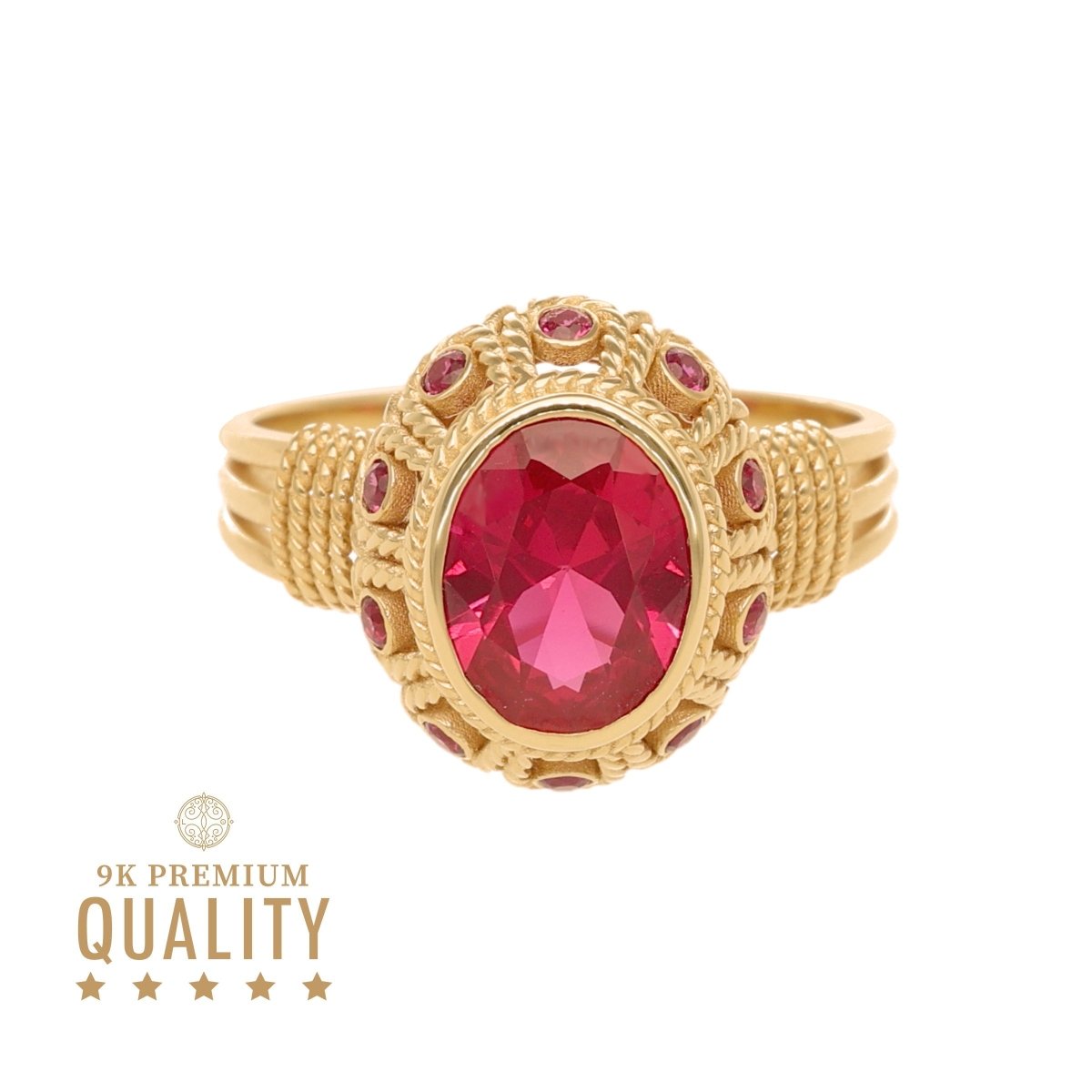 Anillo de Baronesa en Oro con Piedra Rubí - Gold Store Premium