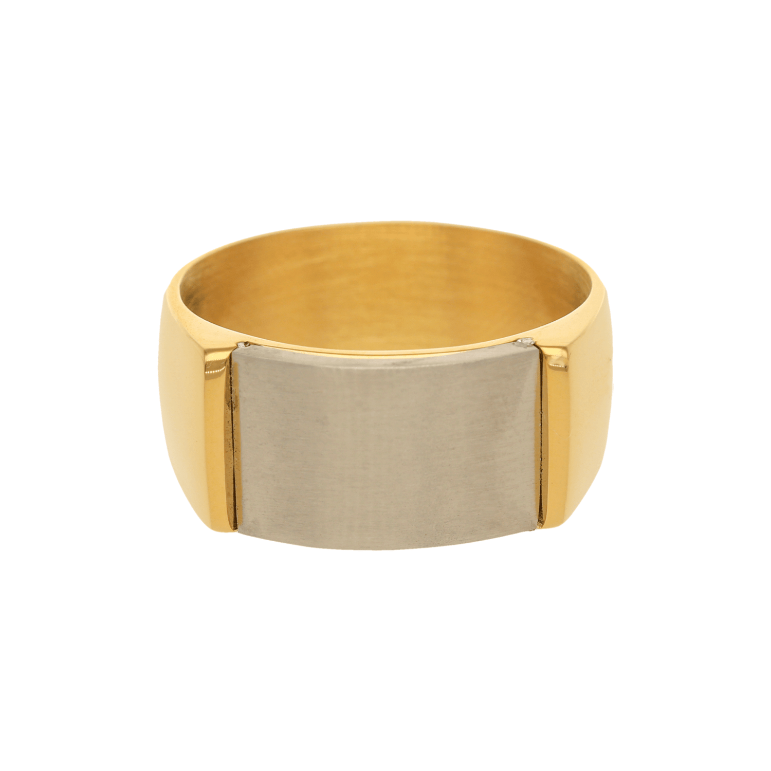 Anel Bicolor em Aço Dourado - Loja do Ouro