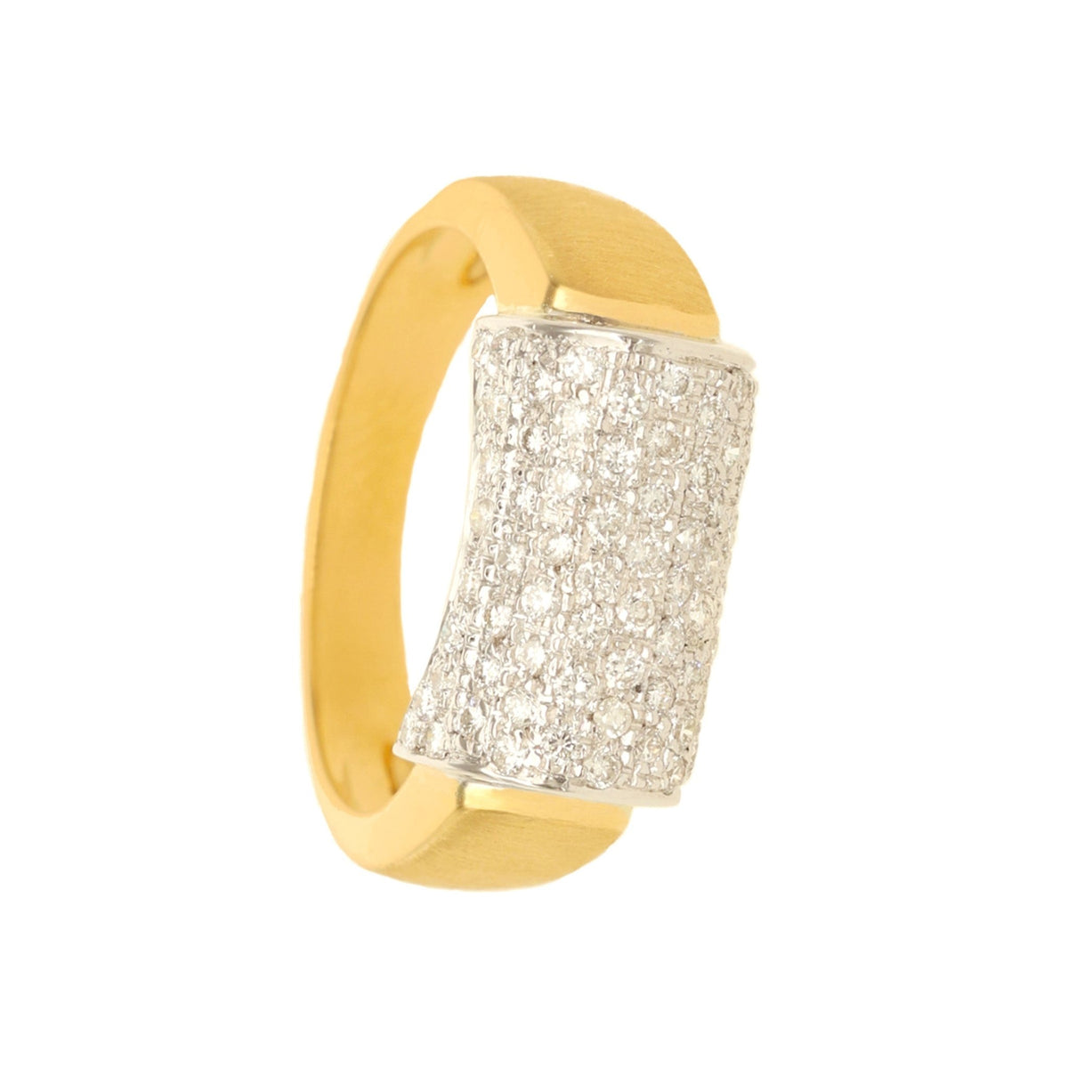 Anillo bicolor en oro 19kl con diamantes (T14) - Gold Store Premium