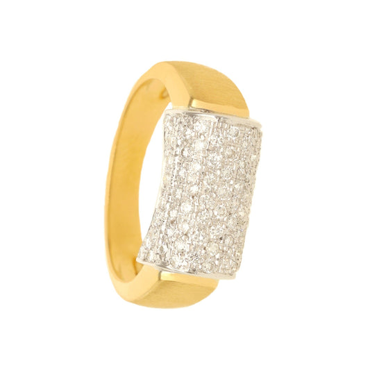Anel Bicolor em Ouro 19kl com Diamantes (T14) - Loja do Ouro