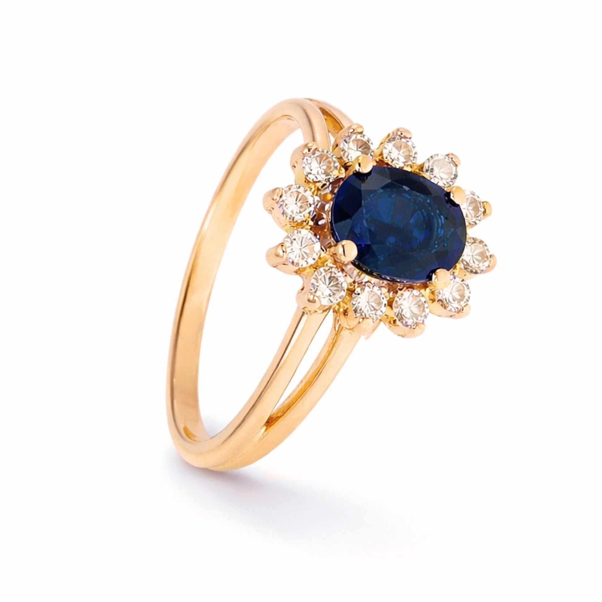 Anel Chuveiro em Ouro 19kl com Topázio e Diamantes (T9) - Loja do Ouro