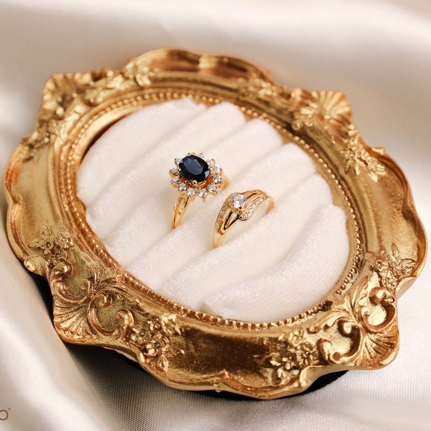 Anel Chuveiro em Ouro 19kl com Topázio e Diamantes (T9) - Loja do Ouro