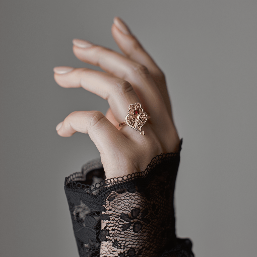 Anel Coração de Lisboa em Prata Dourada - Loja do Ouro