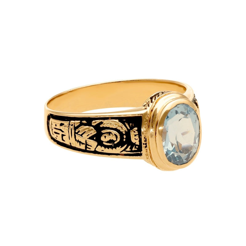 Anel Curso em Ouro 19kl com Espinela - Área Quimica (T15) - Loja do Ouro