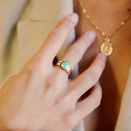 Anel de Curso de Educação em Ouro 19kl com Topazio (T13) - Loja do Ouro