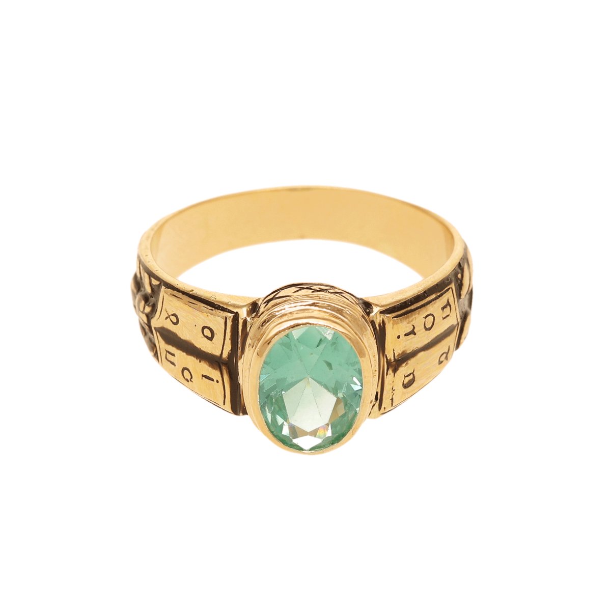 Anillo de Curso de Educación de 19 kl de oro con topacio (T13) - Gold Store Premium