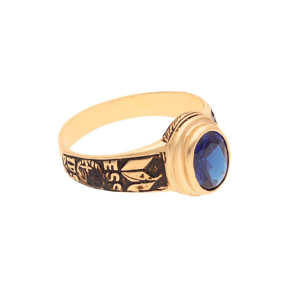 Anillo de Curso (ESS - IPS) en Oro con Topacio Azul Oscuro (T16) - Gold Store Premium
