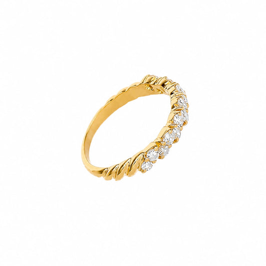 Anel em Ouro 19kl com Diamantes (T11) - Loja do Ouro