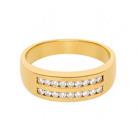Anel em Ouro 19kl com Diamantes (T13) - Loja do Ouro