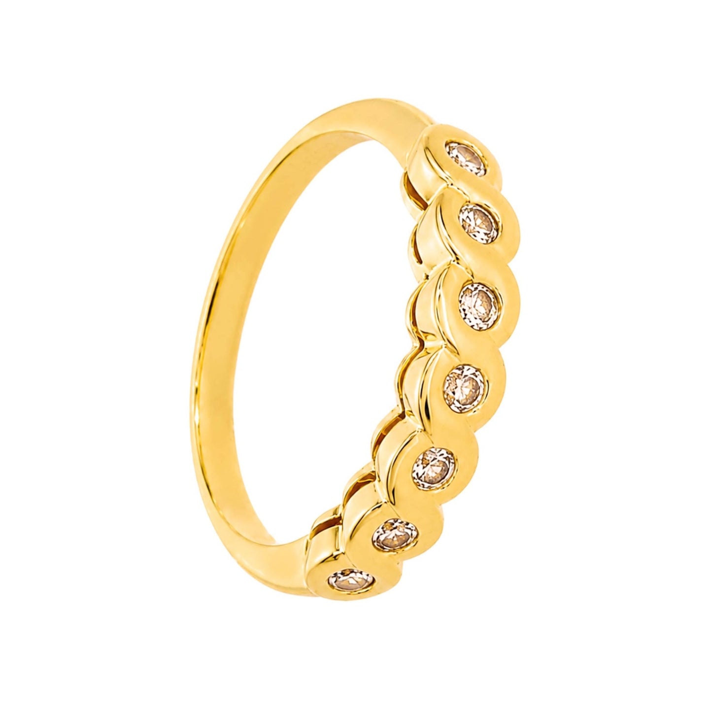 Anel em Ouro 19kl com Diamantes (T13) - Loja do Ouro