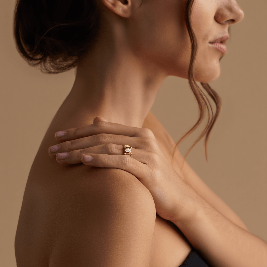 Anillo de oro de 19 kl con diamantes (T13) - Gold Shop