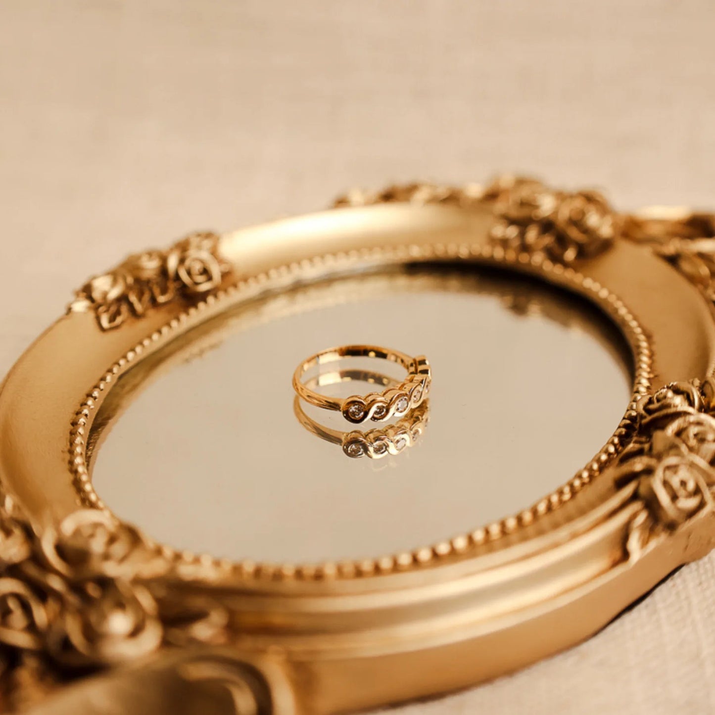 Anel em Ouro 19kl com Diamantes (T13) - Loja do Ouro