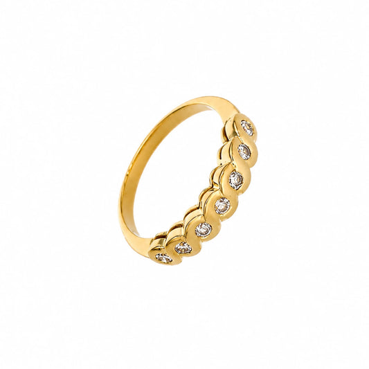 Anel em Ouro 19kl com Diamantes (T13) - Loja do Ouro
