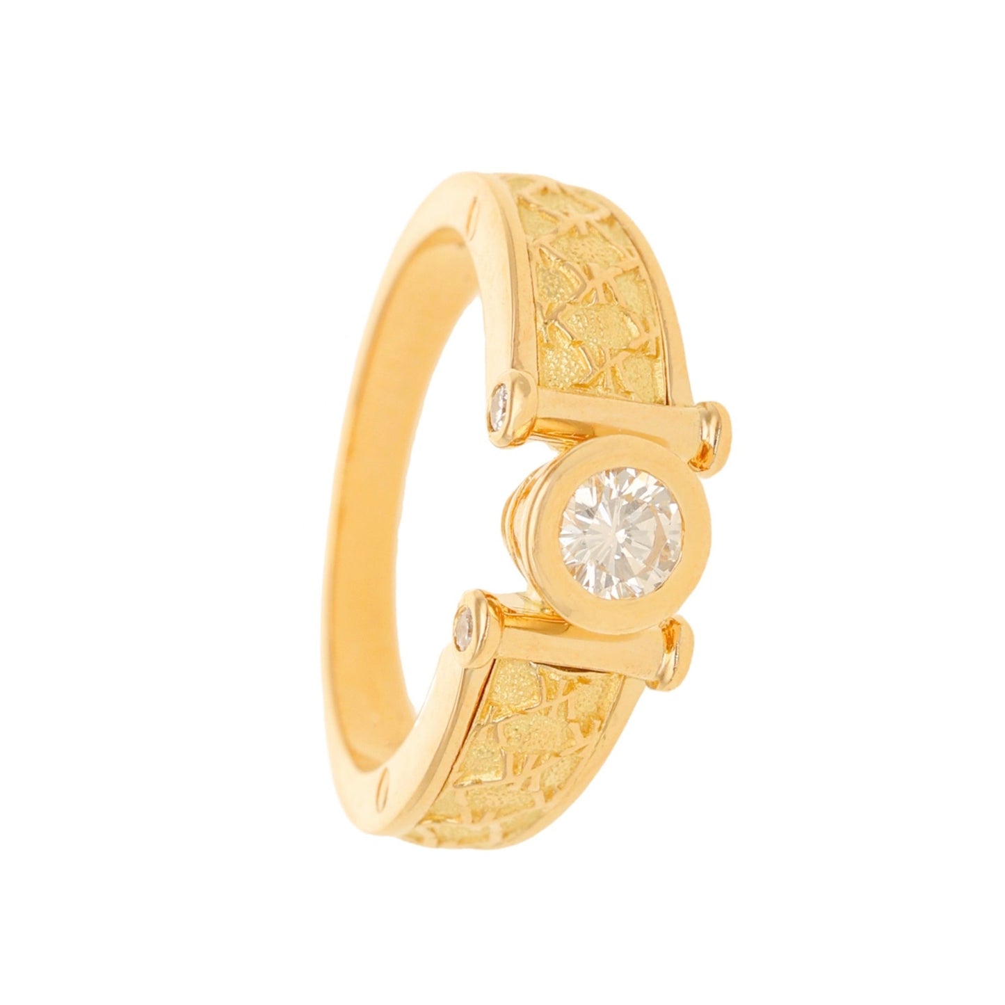 Anel em Ouro 19kl com Diamantes (T13) - Loja do Ouro