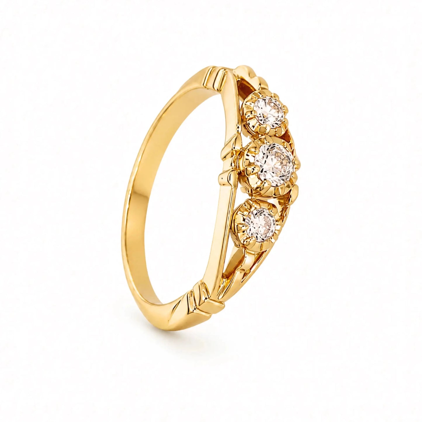 Anel em Ouro 19kl com Diamantes (T15) - Loja do Ouro