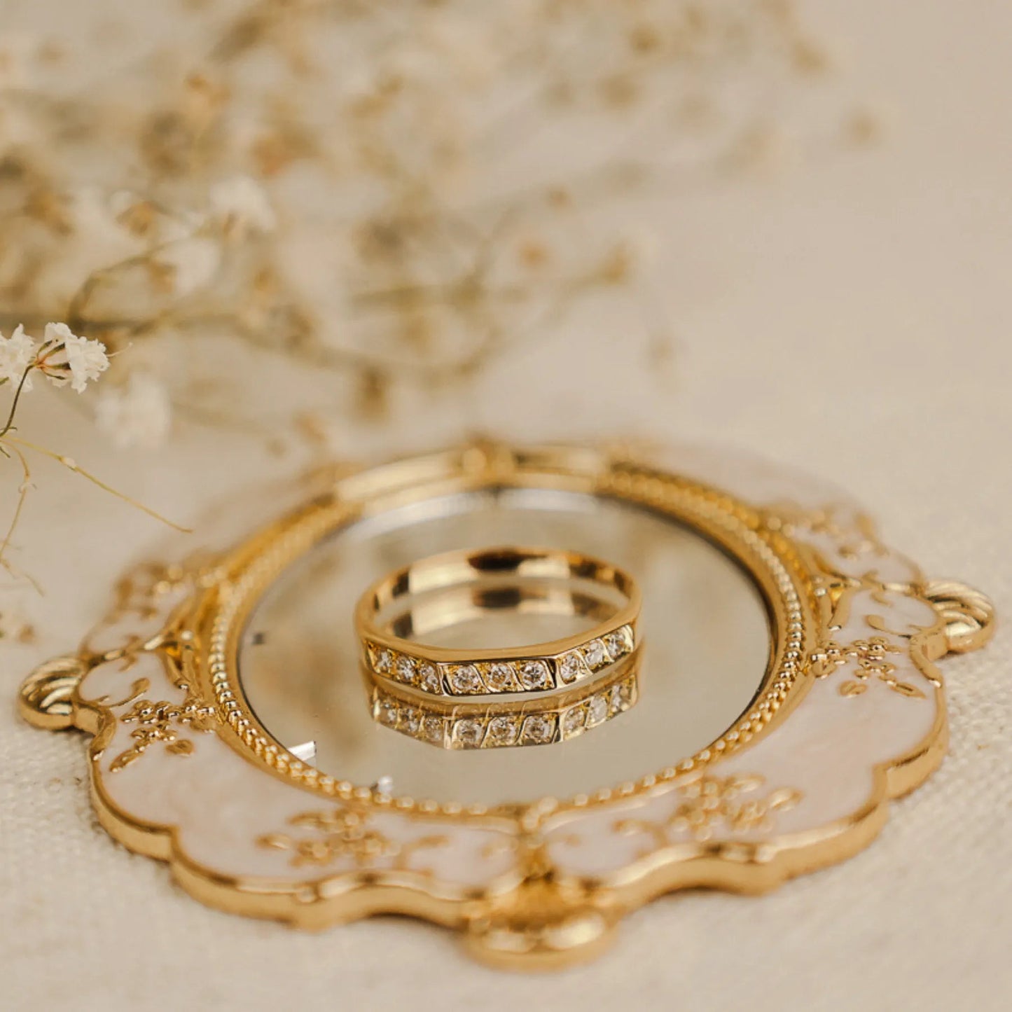 Anel em Ouro 19kl com Diamantes (T15) - Loja do Ouro