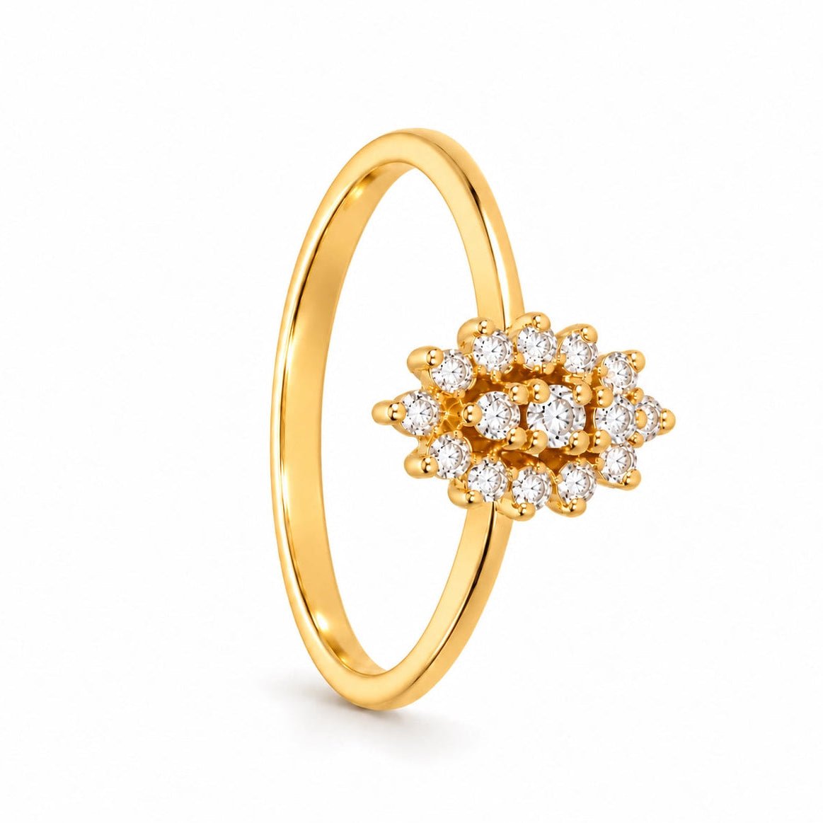Anel em Ouro 19kl com Diamantes (T16) - Loja do Ouro