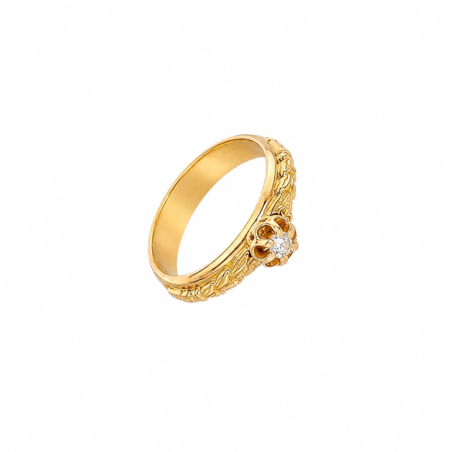 Anel em Ouro 19kl com Moissanite (T12) - Loja do Ouro