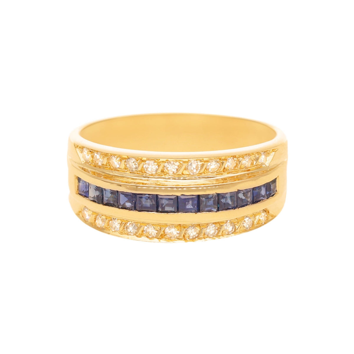 Anillo de oro de 19 kl con zafiros y diamantes (T17) - Gold Store Premium