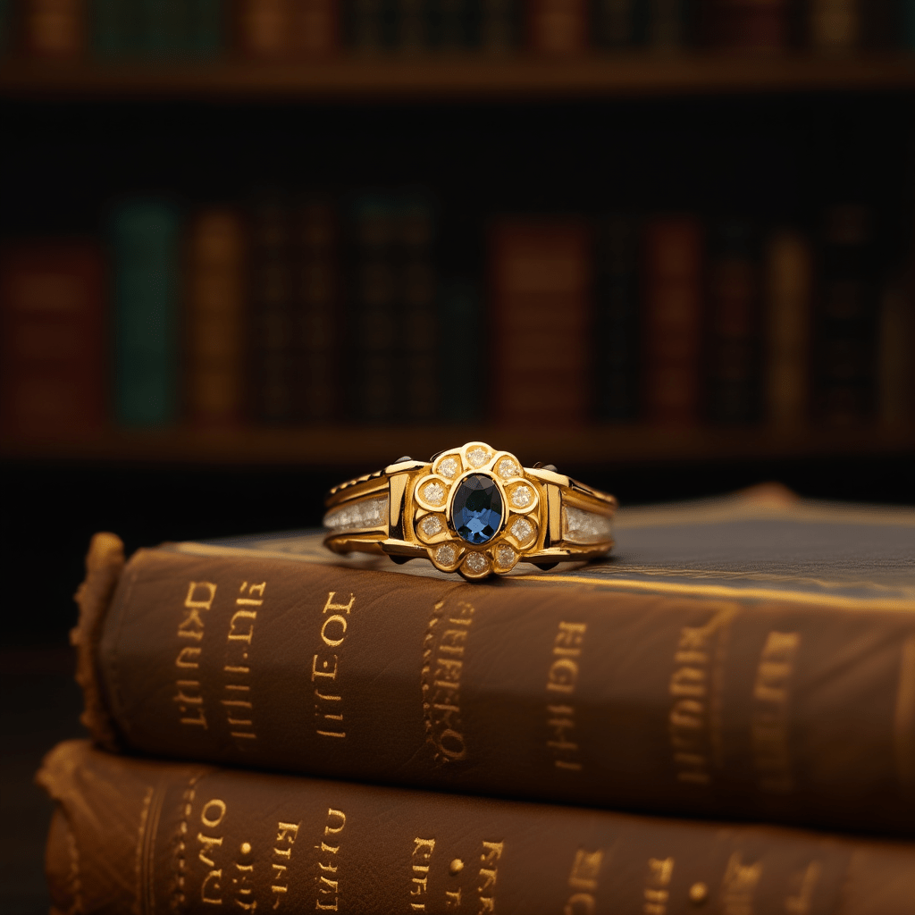 Anillo de oro de 19 kl con zafiros y diamantes (T28) - Gold Store Premium