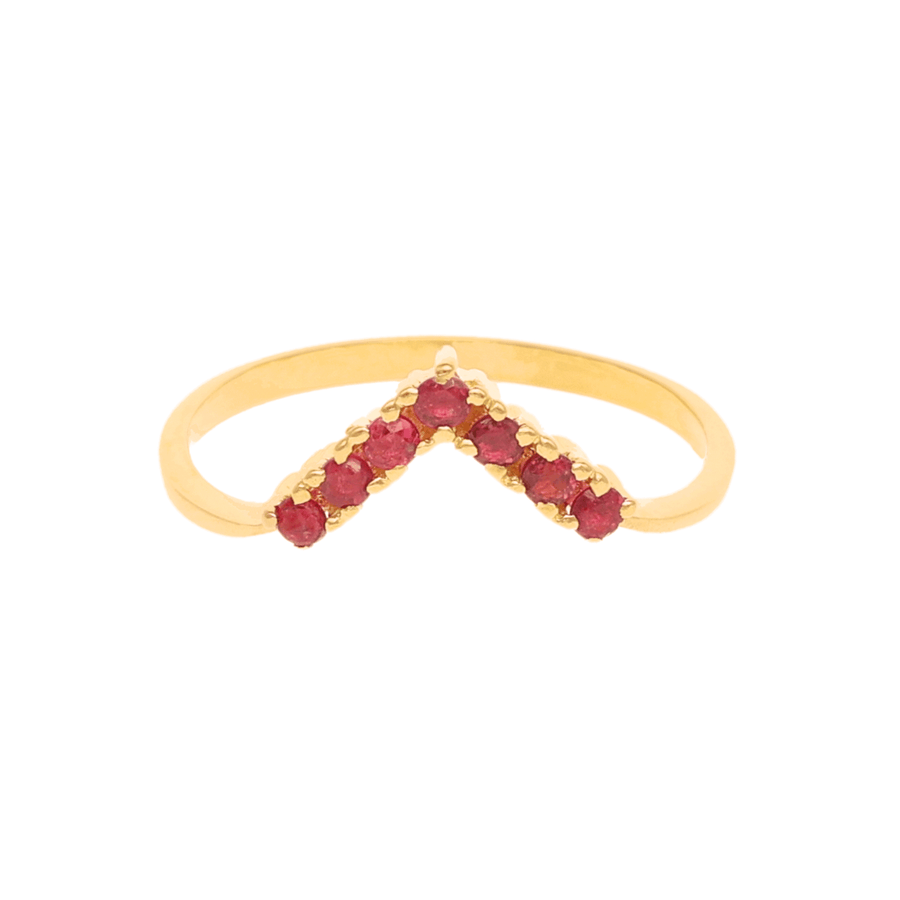 Anillo de oro de 19 kl con tiara de rubí (T16) - Gold Store Premium