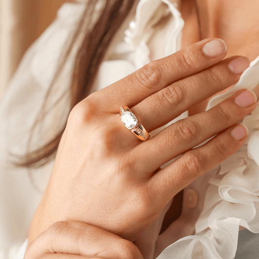 Anel em Ouro 19kl com Zircão ao Centro (T20) - Loja do Ouro