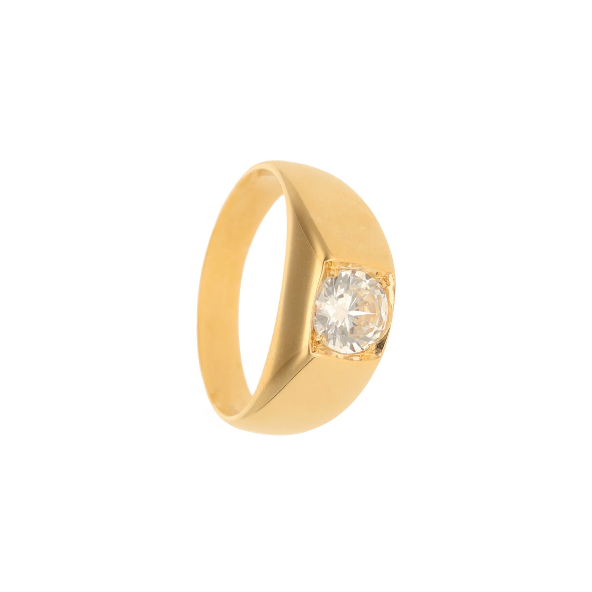 Anillo de oro de 19 kl con circonia (T17) - Gold Store Premium