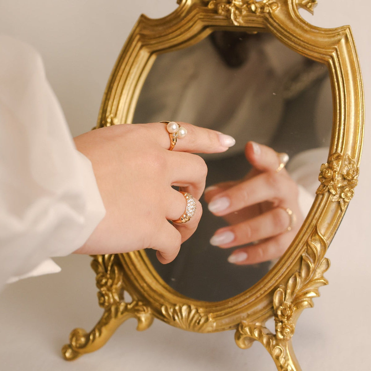 Anillo de oro de 19 kl con circonia (T13) - Gold Store Premium