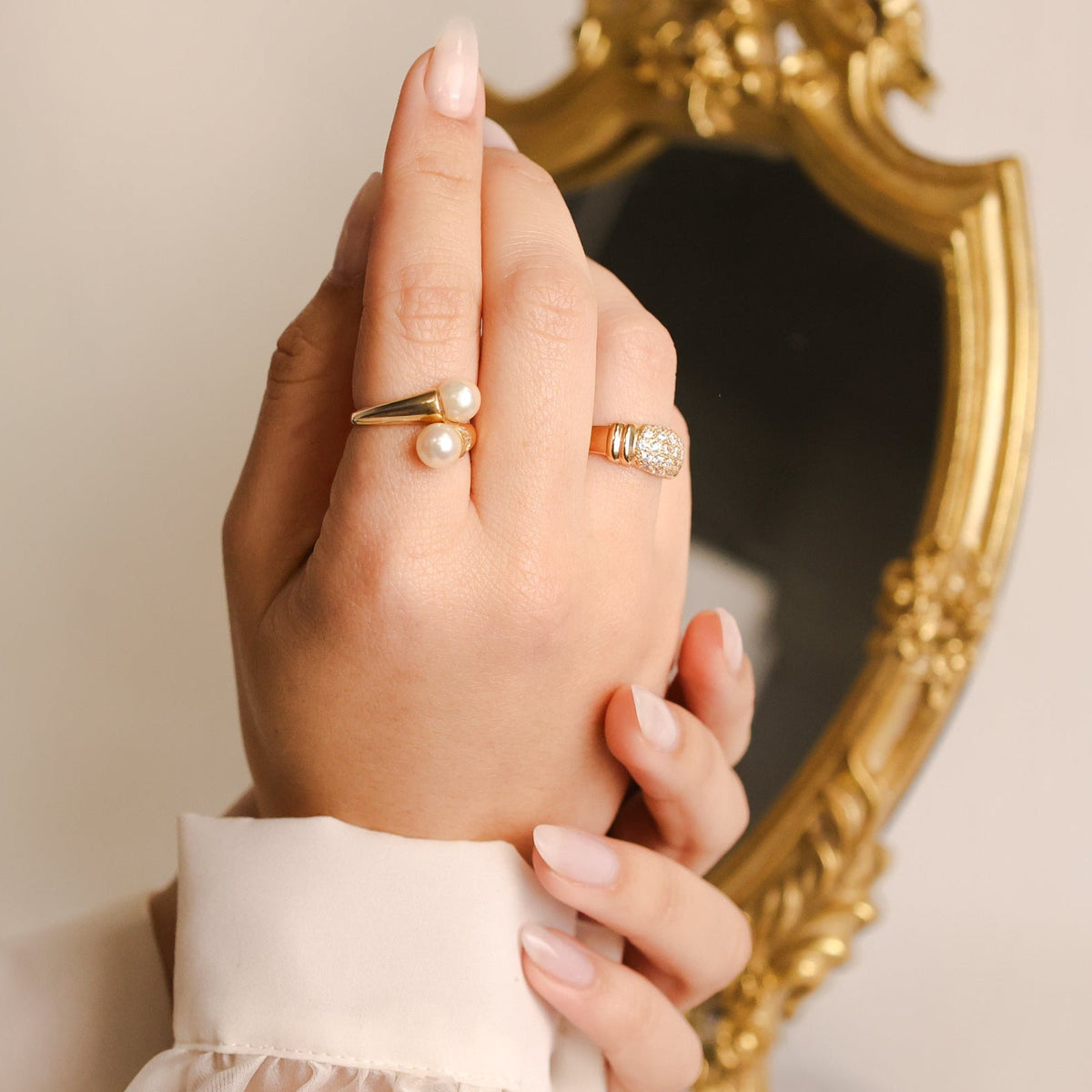 Anillo de oro de 19 kl con circonia (T13) - Gold Store Premium