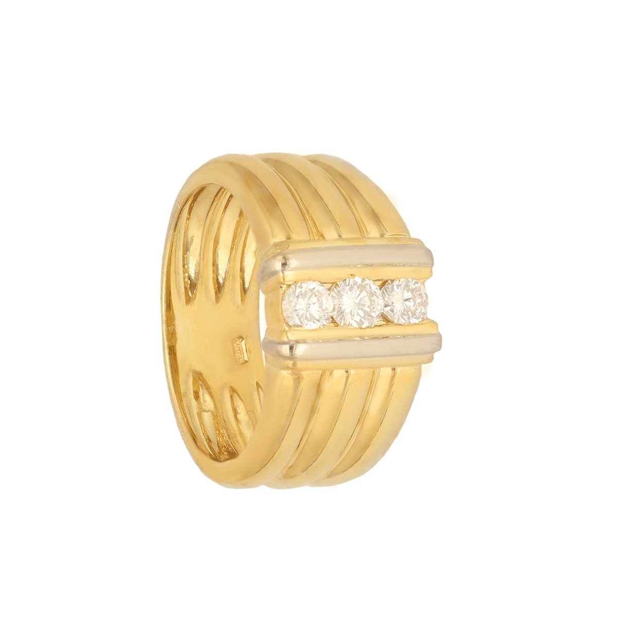 Anillo en oro amarillo de 19kl y oro blanco de 19kl con diamantes (T15) - Gold Shop