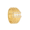 Anel em Ouro Amarelo e Ouro Branco com Diamantes (T15) - Loja do Ouro