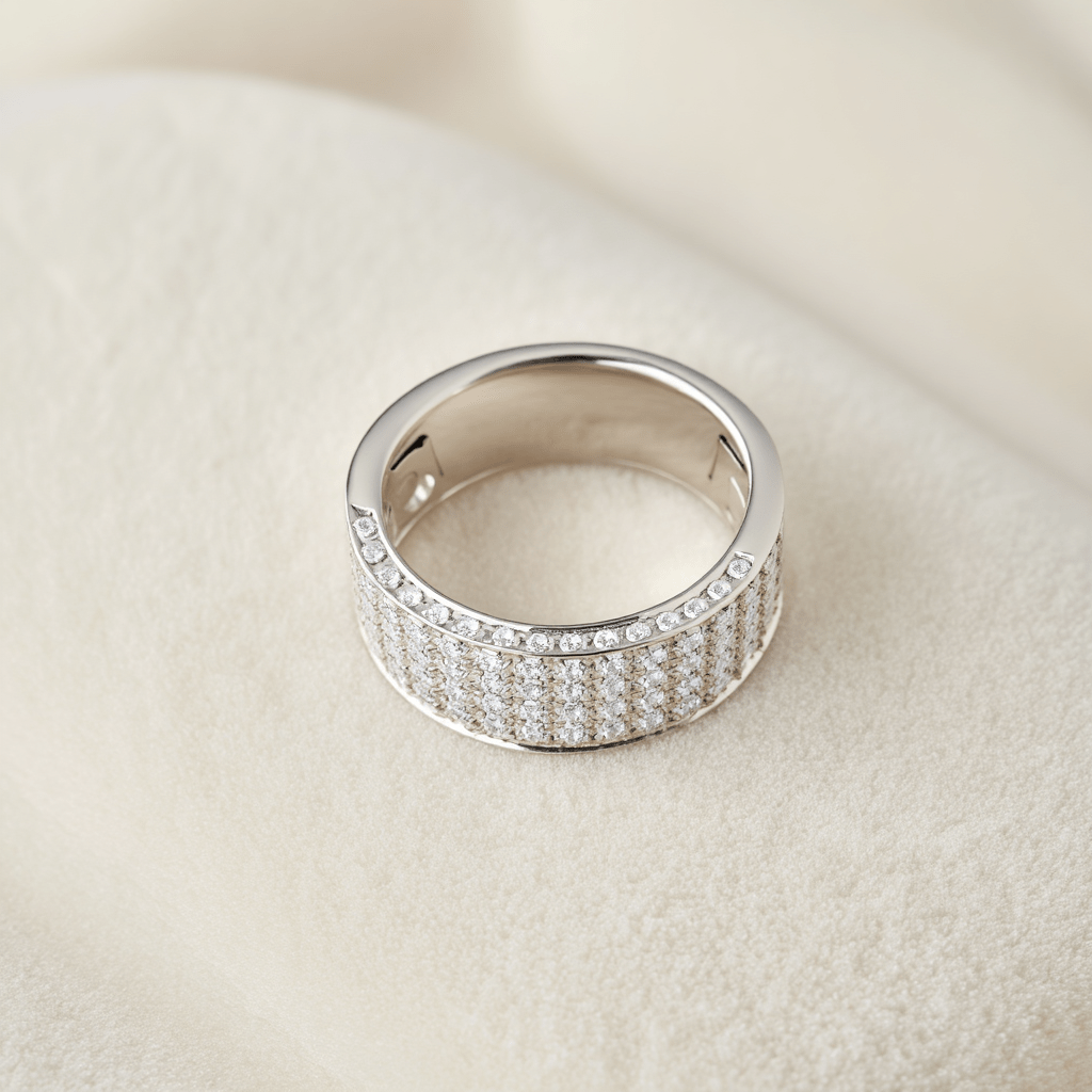Anillo de oro blanco de 19 kl con diamantes (T21) - Gold Store Premium