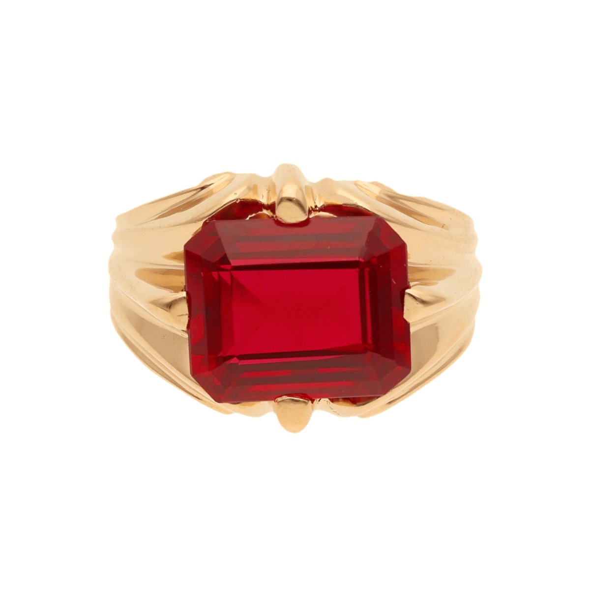 Anillo de oro con rubí (T23) - Gold Store Premium
