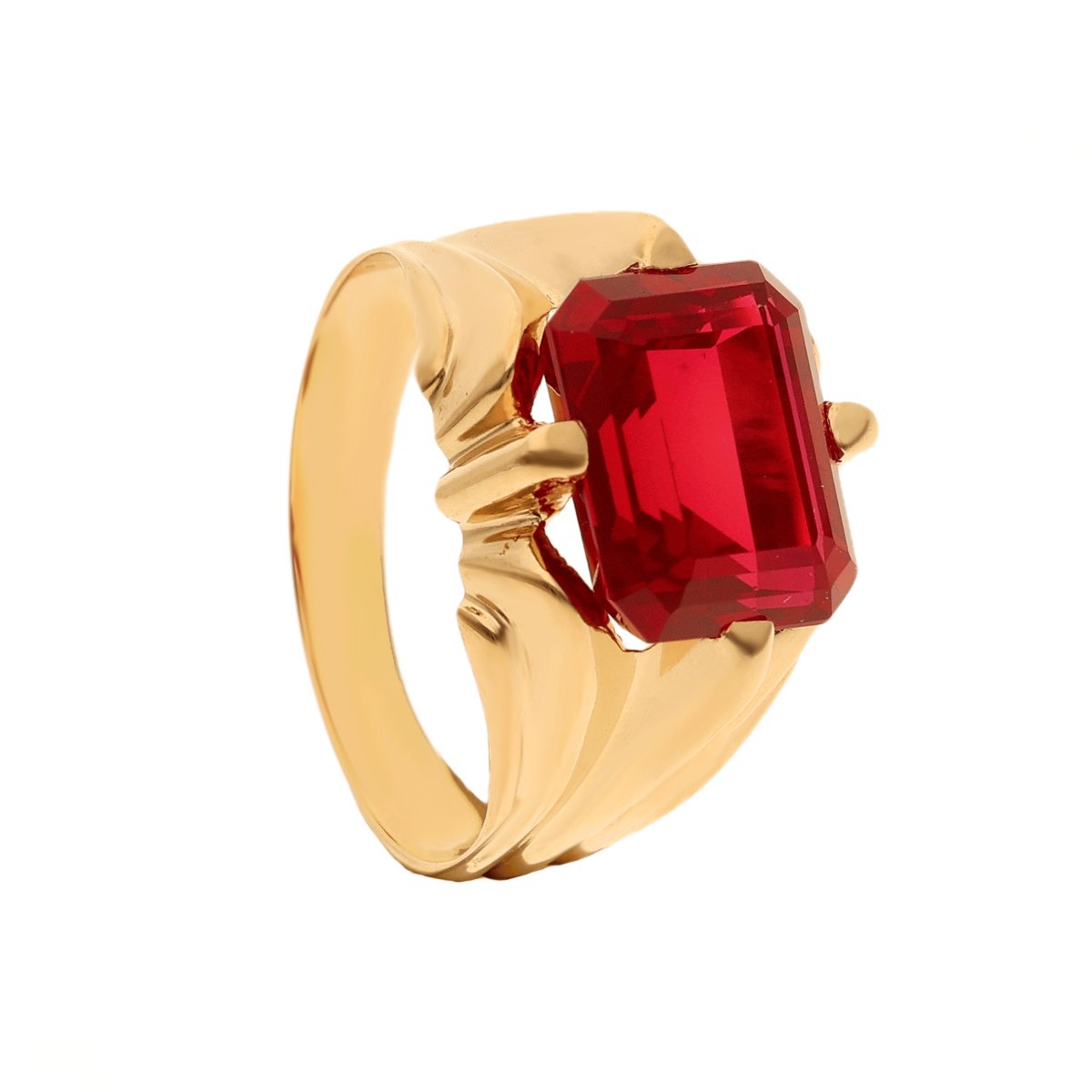 Anillo de oro con rubí (T23) - Gold Store Premium