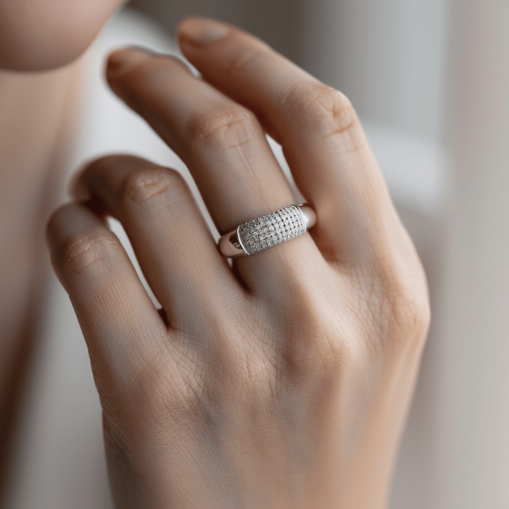 Anel em Prata com Pavê de Zircónias - Loja do Ouro