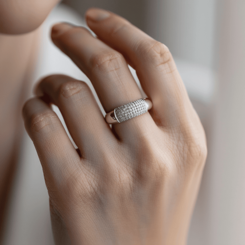 Anel em Prata com Pavê de Zircónias - Loja do Ouro